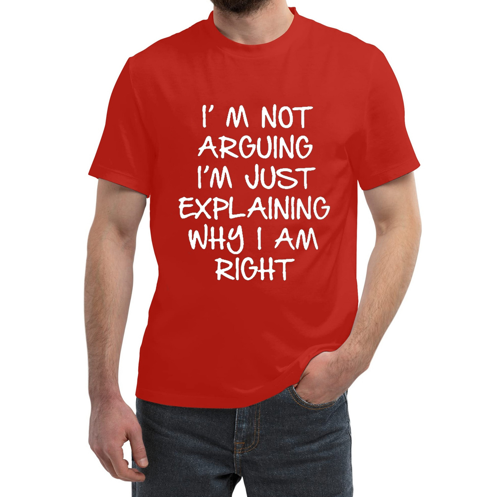 thumbnail image 4 of Camiseta divertida para hombre «I'm Not Arguing» (No voy a discutir): camiseta informal de poliéster, uso diario, varias tallas, estampado llamativo, 4 of 4